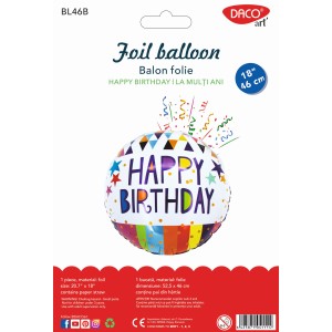 BL46B BALON FOLIE HAPPY BIRTHDAY 46 CM DACO BL46B - Image 1
