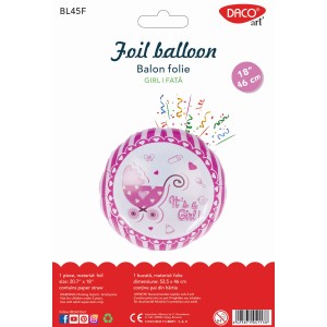 BL45F BALON FOLIE IT'S A GIRL 46 CM DACO BL45F - Image 1
