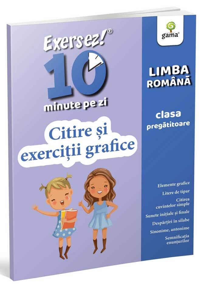 Citire și exerciții grafice • clasa pregătitoare Citire si exercitii grafice/Exersez 10 min pe zi - Image 1