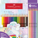 CREIOANE COLORATE 18+6 CULORI UNICORNI FABER-CASTELL