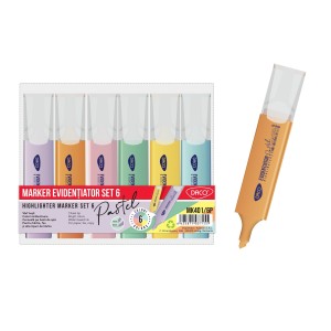 MK401/6P MARKER EVIDENTIATOR PASTEL SET 6 DACO MK401/6P - Image 1